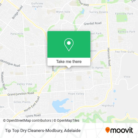 Mapa Tip Top Dry Cleaners-Modbury