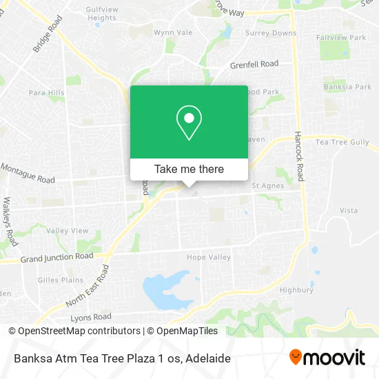 Banksa Atm Tea Tree Plaza 1 os map