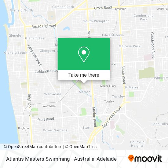 Mapa Atlantis Masters Swimming - Australia