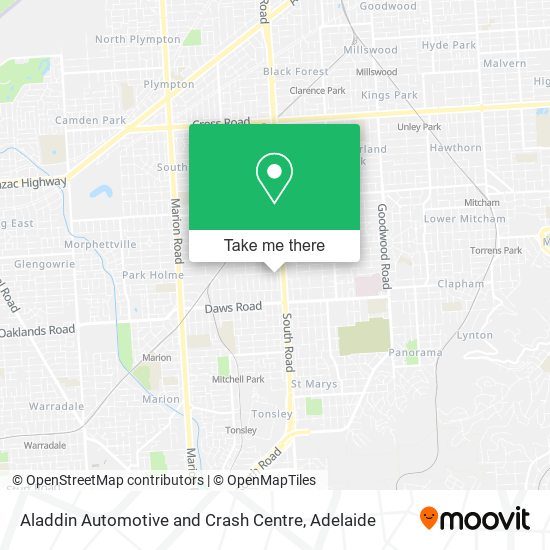 Mapa Aladdin Automotive and Crash Centre