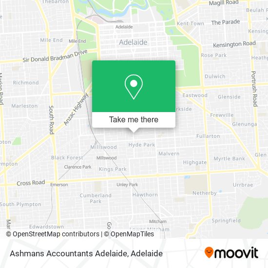 Ashmans Accountants Adelaide map