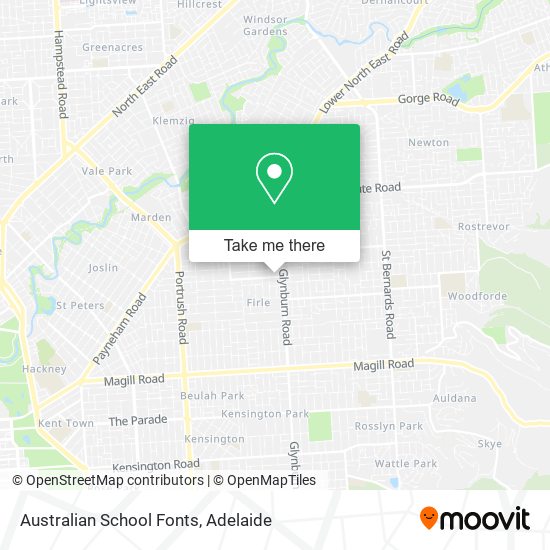 Australian School Fonts map