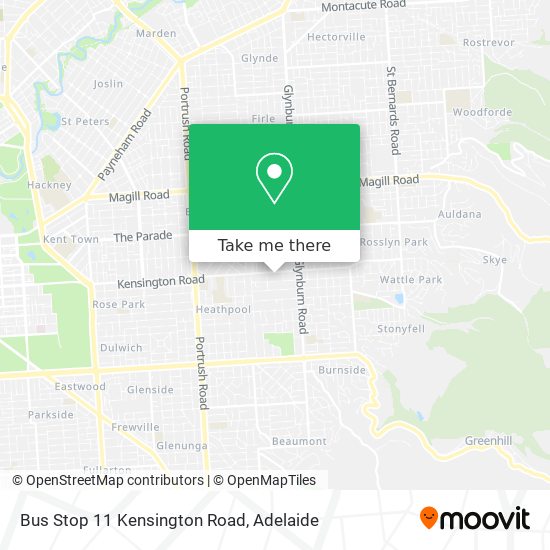 Bus Stop 11 Kensington Road map