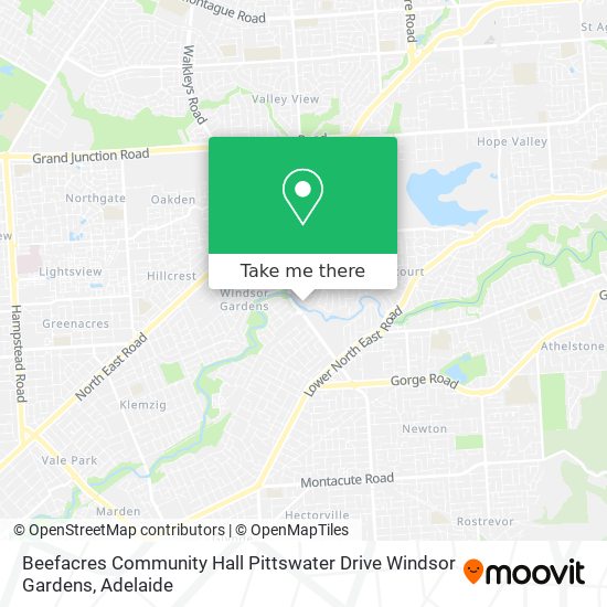 Mapa Beefacres Community Hall Pittswater Drive Windsor Gardens