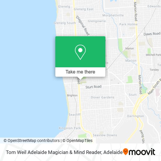 Mapa Tom Weil Adelaide Magician & Mind Reader