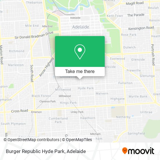 Burger Republic Hyde Park map