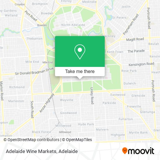 Mapa Adelaide Wine Markets