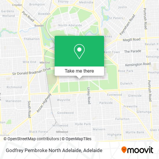 Mapa Godfrey Pembroke North Adelaide