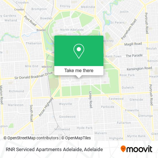 RNR Serviced Apartments Adelaide map