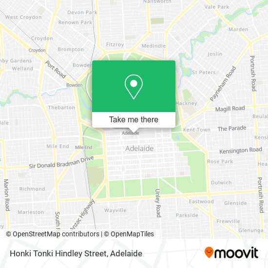 Mapa Honki Tonki Hindley Street