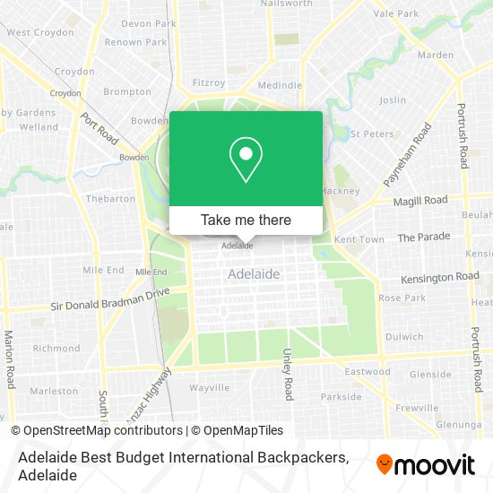 Mapa Adelaide Best Budget International Backpackers