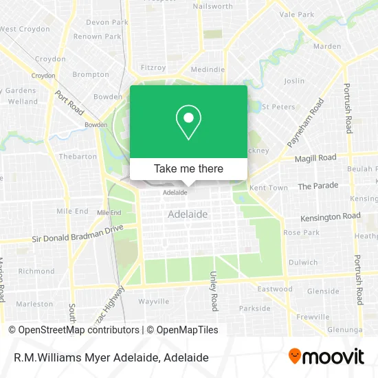 Mapa R.M.Williams Myer Adelaide