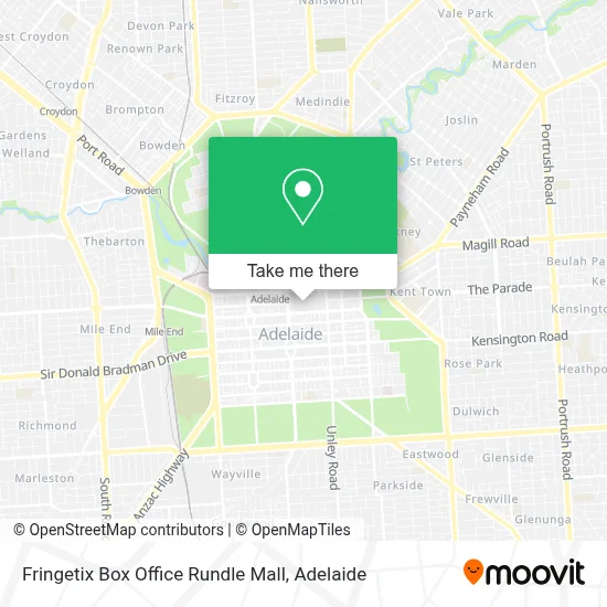 Mapa Fringetix Box Office Rundle Mall