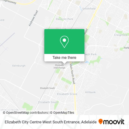 Elizabeth City Centre-West South Entrance map