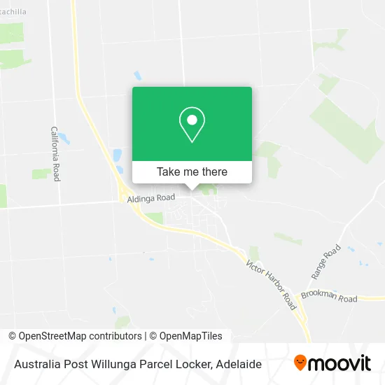 Mapa Australia Post Willunga Parcel Locker