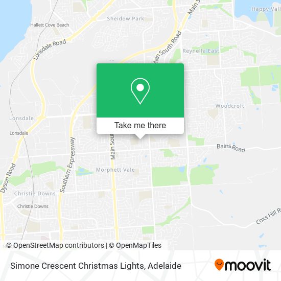 Simone Crescent Christmas Lights map