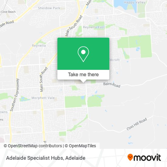 Mapa Adelaide Specialist Hubs