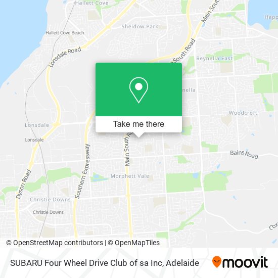 SUBARU Four Wheel Drive Club of sa Inc map