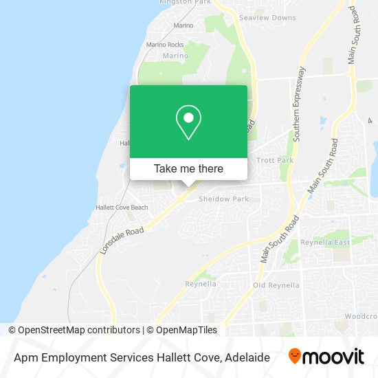 Mapa Apm Employment Services Hallett Cove