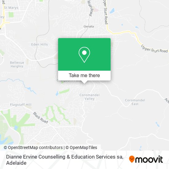 Mapa Dianne Ervine Counselling & Education Services sa