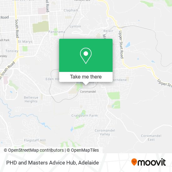 PHD and Masters Advice Hub map