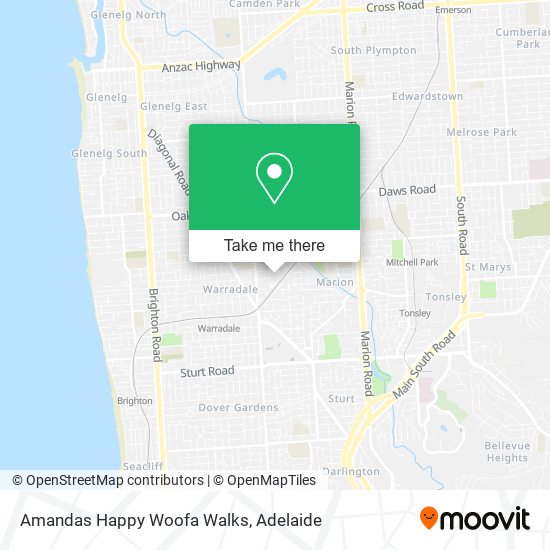 Amandas Happy Woofa Walks map