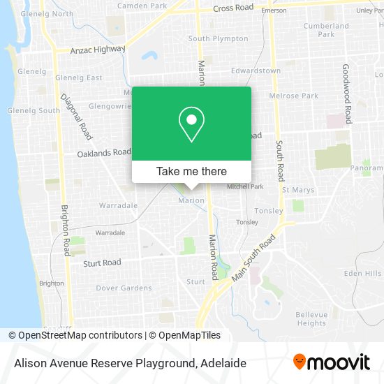 Alison Avenue Reserve Playground map