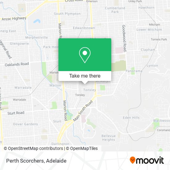 Mapa Perth Scorchers