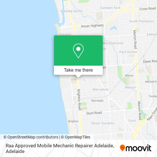 Raa Approved Mobile Mechanic Repairer Adelaide map
