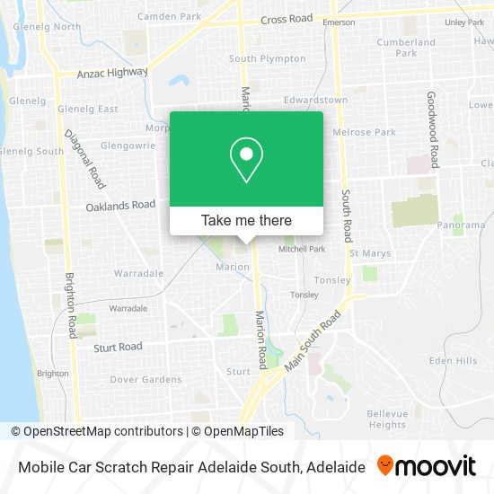 Mobile Car Scratch Repair Adelaide South map