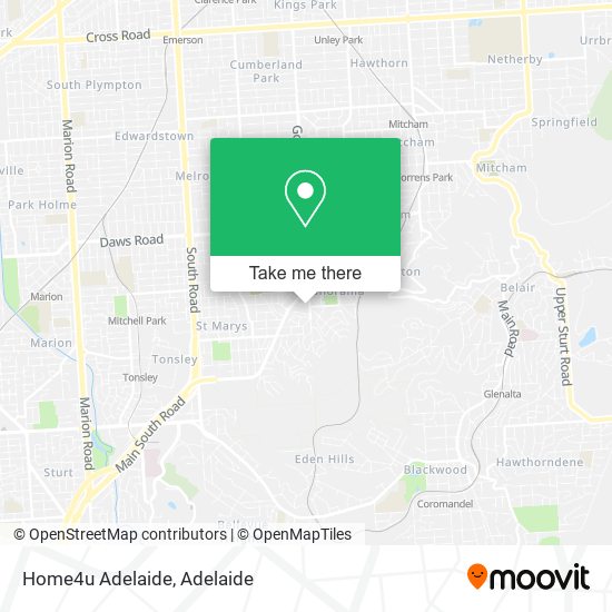 Mapa Home4u Adelaide