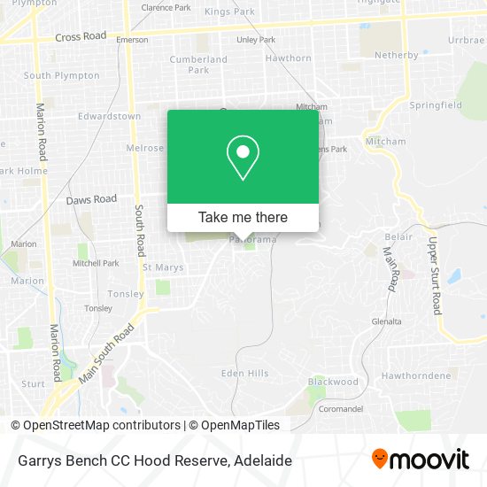 Garrys Bench CC Hood Reserve map