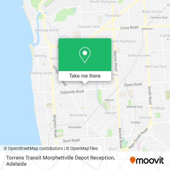 Torrens Transit Morphettville Depot Reception map