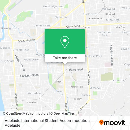 Mapa Adelaide International Student Accommodation