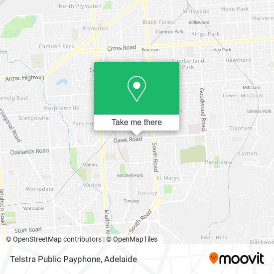 Mapa Telstra Public Payphone