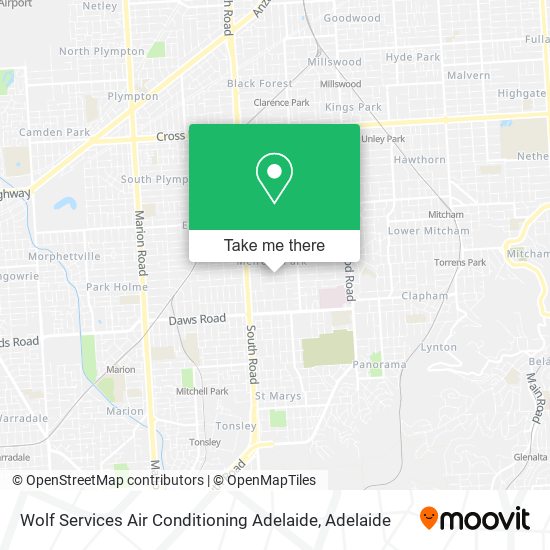 Mapa Wolf Services Air Conditioning Adelaide