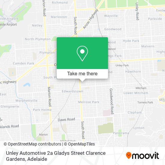 Unley Automotive 2a Gladys Street Clarence Gardens map