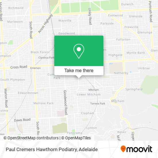 Paul Cremers Hawthorn Podiatry map