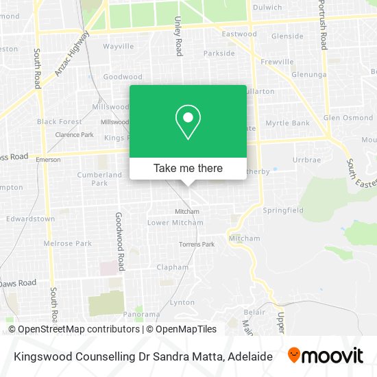 Mapa Kingswood Counselling Dr Sandra Matta