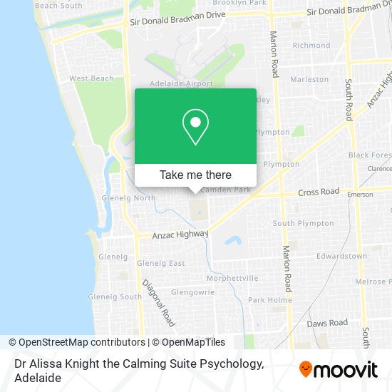 Mapa Dr Alissa Knight the Calming Suite Psychology