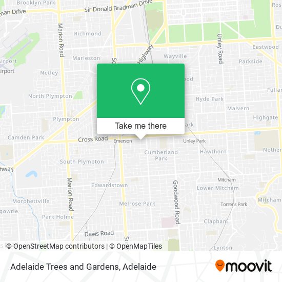 Adelaide Trees and Gardens map