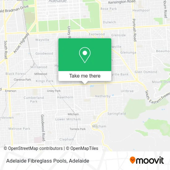 Mapa Adelaide Fibreglass Pools