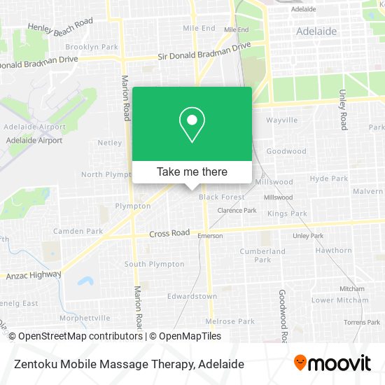 Mapa Zentoku Mobile Massage Therapy