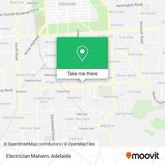 Electrician Malvern map