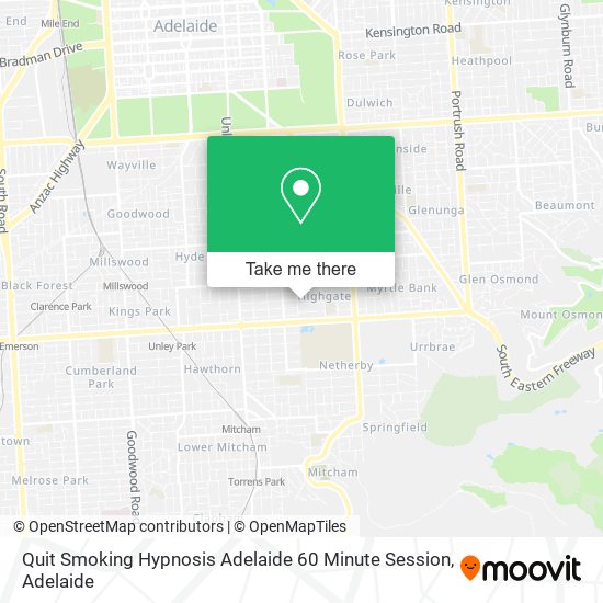 Quit Smoking Hypnosis Adelaide 60 Minute Session map