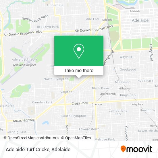 Adelaide Turf Cricke map