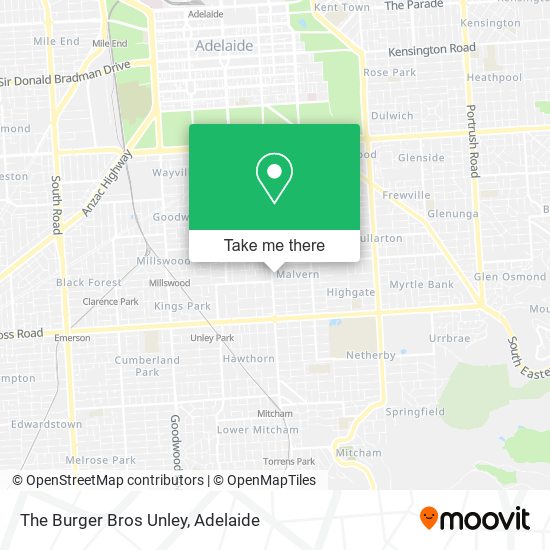 Mapa The Burger Bros Unley