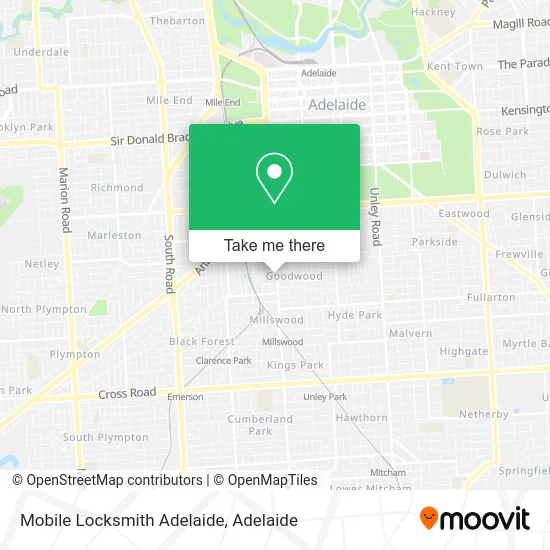 Mapa Mobile Locksmith Adelaide