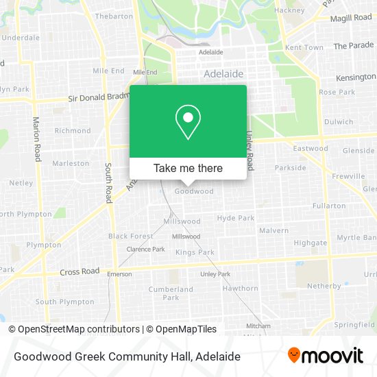 Mapa Goodwood Greek Community Hall