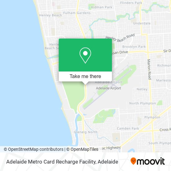 Mapa Adelaide Metro Card Recharge Facility